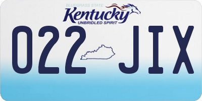 KY license plate 022JIX