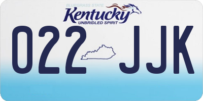 KY license plate 022JJK