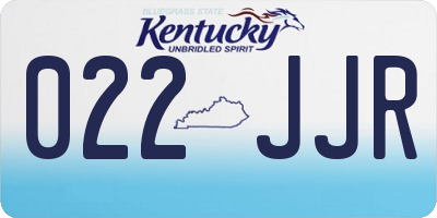 KY license plate 022JJR