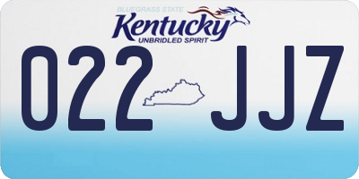 KY license plate 022JJZ