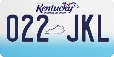 KY license plate 022JKL