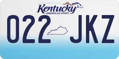KY license plate 022JKZ