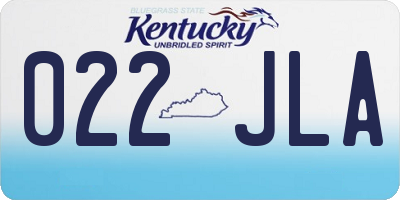 KY license plate 022JLA