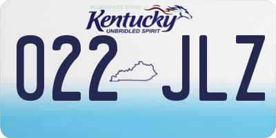 KY license plate 022JLZ