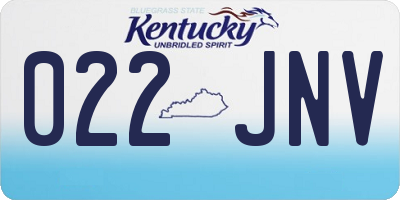KY license plate 022JNV