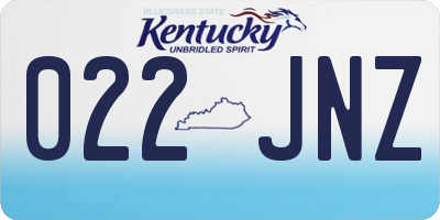 KY license plate 022JNZ