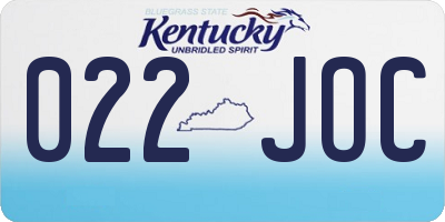 KY license plate 022JOC