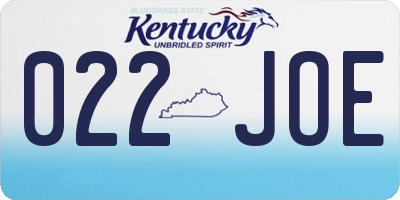 KY license plate 022JOE