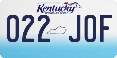 KY license plate 022JOF