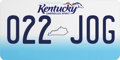 KY license plate 022JOG