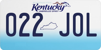 KY license plate 022JOL