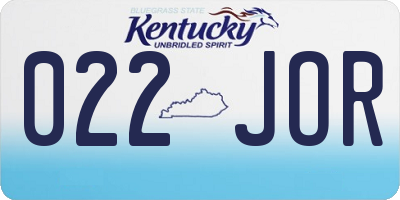 KY license plate 022JOR