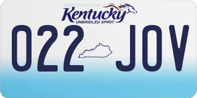 KY license plate 022JOV