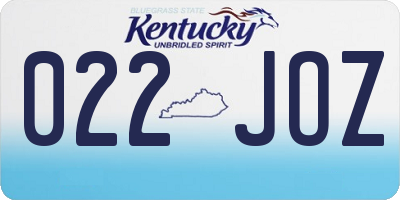 KY license plate 022JOZ