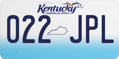 KY license plate 022JPL