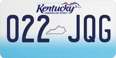 KY license plate 022JQG