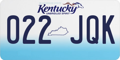 KY license plate 022JQK