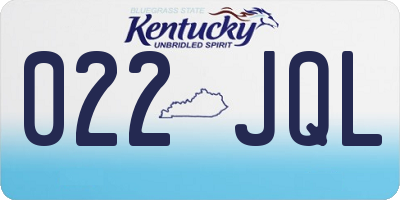 KY license plate 022JQL