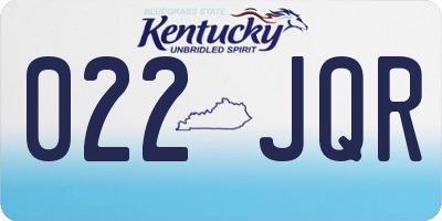 KY license plate 022JQR