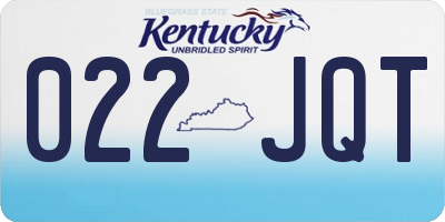 KY license plate 022JQT