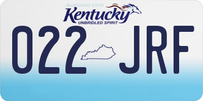 KY license plate 022JRF