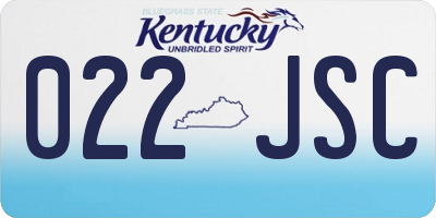 KY license plate 022JSC