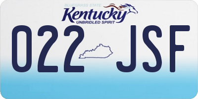 KY license plate 022JSF