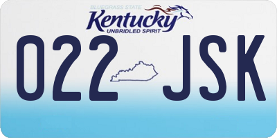KY license plate 022JSK