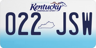 KY license plate 022JSW