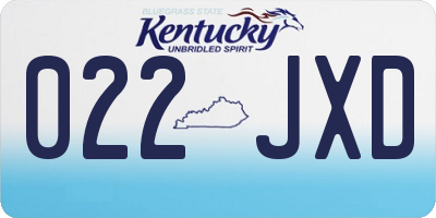 KY license plate 022JXD