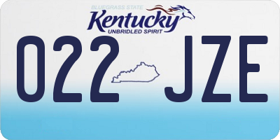 KY license plate 022JZE