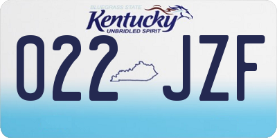 KY license plate 022JZF