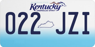 KY license plate 022JZI