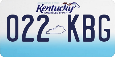 KY license plate 022KBG