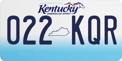 KY license plate 022KQR