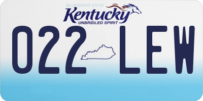 KY license plate 022LEW