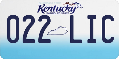 KY license plate 022LIC