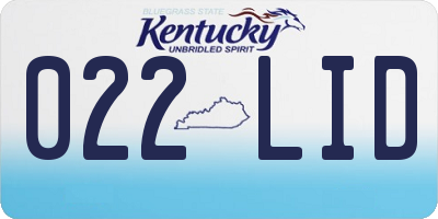 KY license plate 022LID