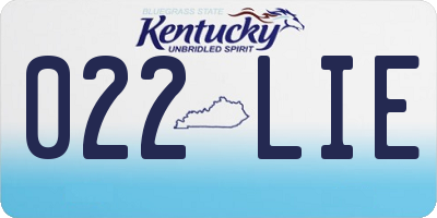 KY license plate 022LIE