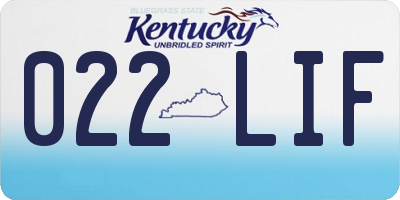 KY license plate 022LIF