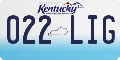 KY license plate 022LIG