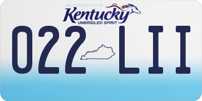 KY license plate 022LII