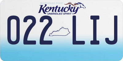 KY license plate 022LIJ