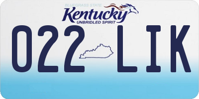 KY license plate 022LIK