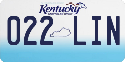 KY license plate 022LIN