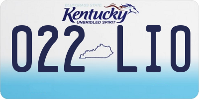 KY license plate 022LIO