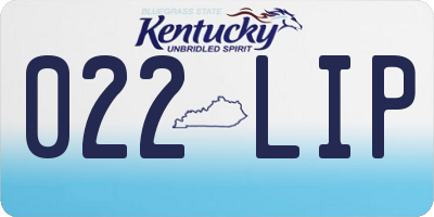 KY license plate 022LIP