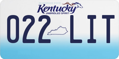KY license plate 022LIT