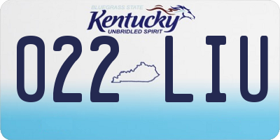 KY license plate 022LIU