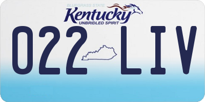 KY license plate 022LIV